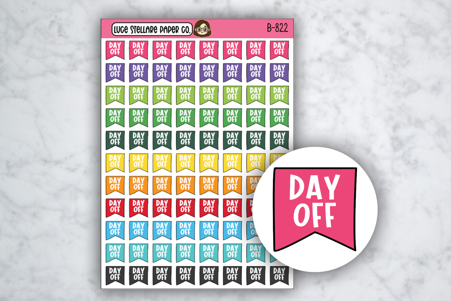Day Off Flag Sticker Sheet / B-822