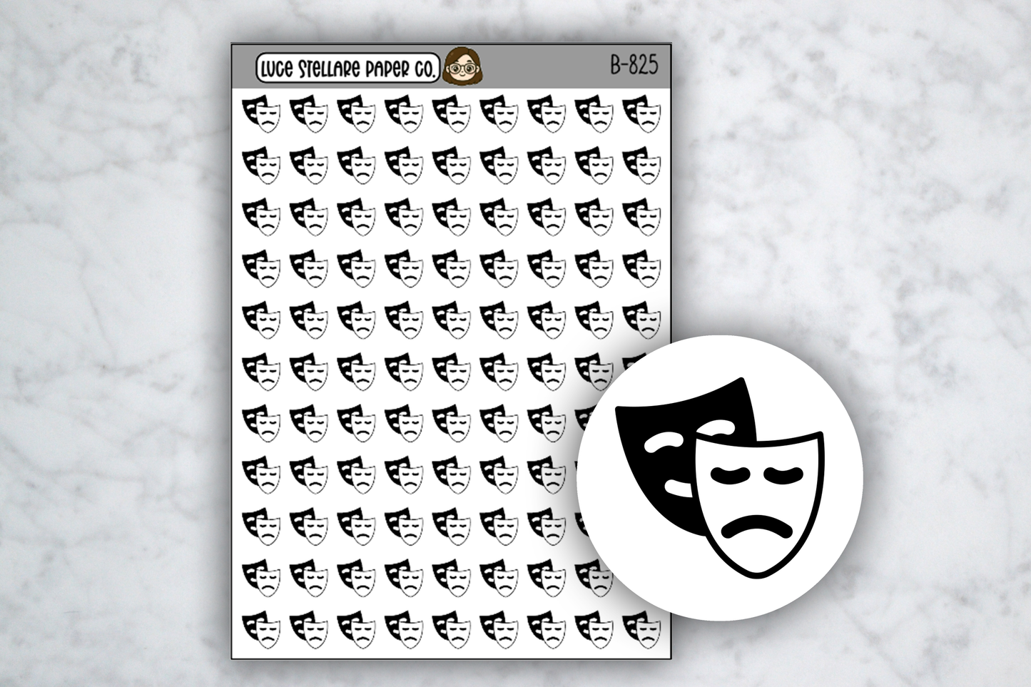 Theater Mask Icon Stickers / B-825