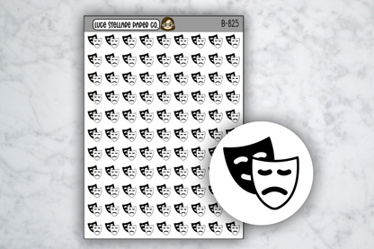 Theater Mask Icon Stickers / B-825