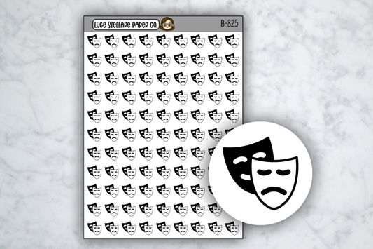 Theater Mask Icon Stickers / B-825