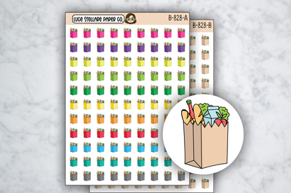 Grocery Bag Icon Stickers / B-828