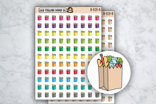 Grocery Bag Icon Stickers / B-828