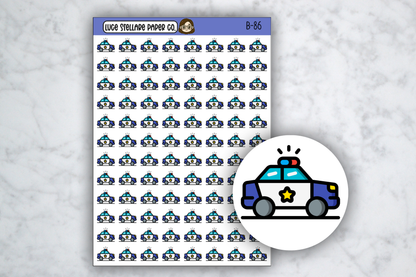 Cop Car Icon Stickers / B-86