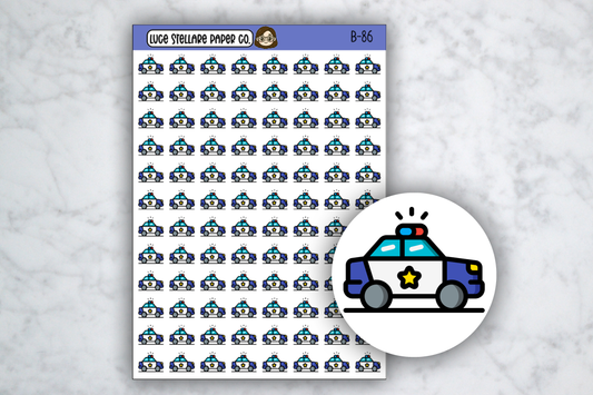 Cop Car Icon Stickers / B-86