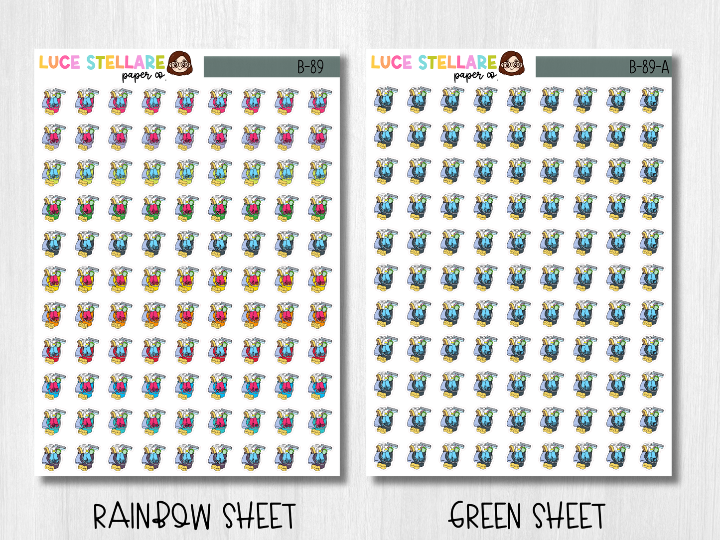 Cleaning Bucket Planner Stickers / B-89