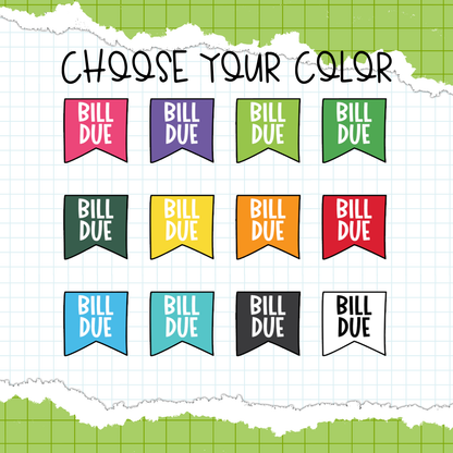 Bill Due Flag Sticker Sheet / B-01