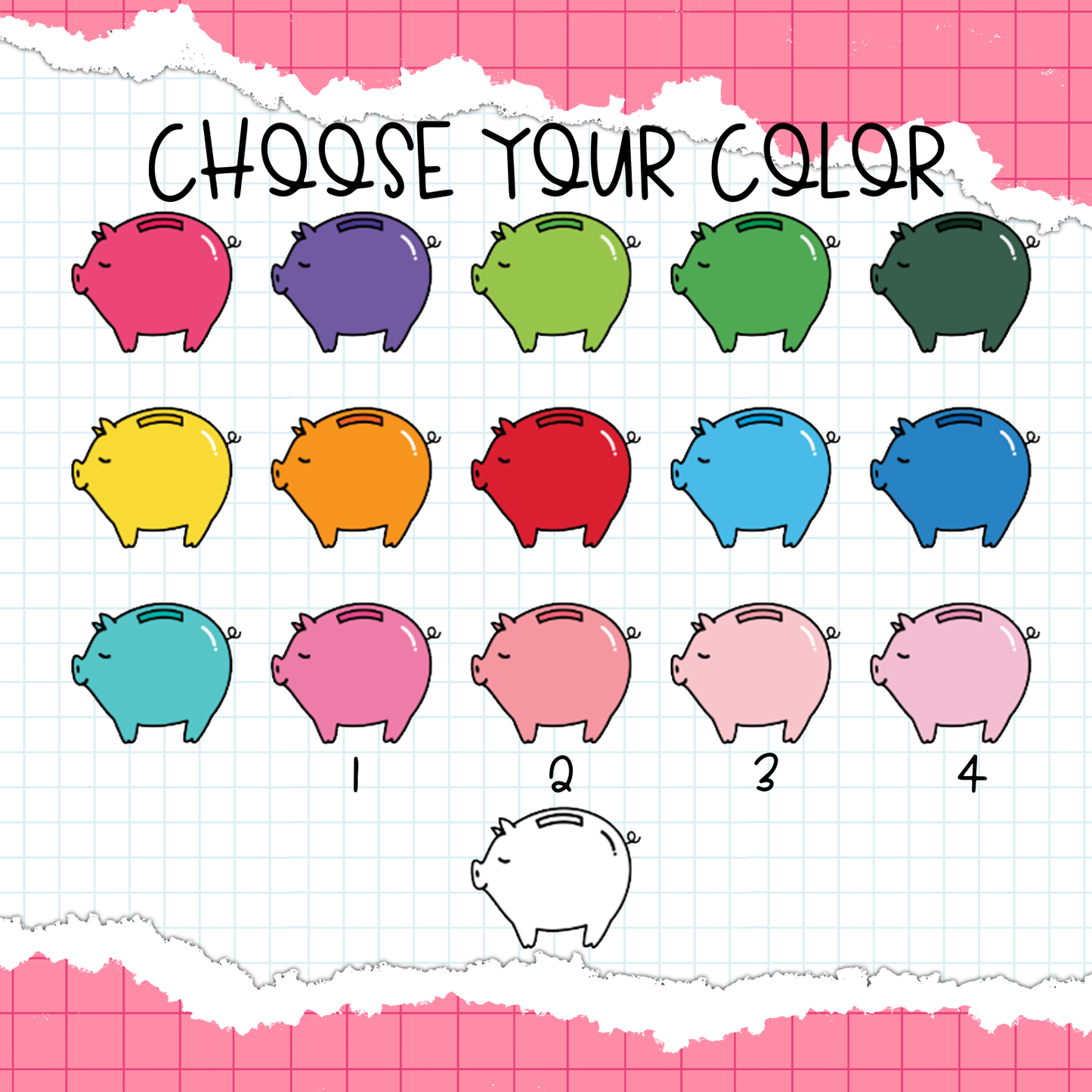 Piggy Bank Planner Stickers B-02