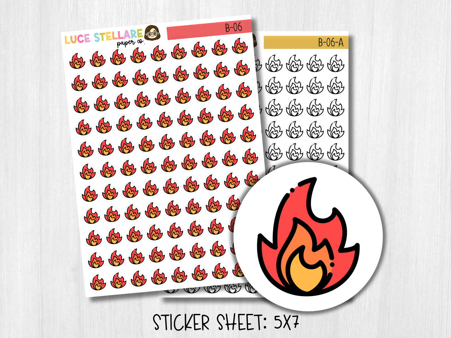Flame Icon Planner Stickers / B-06