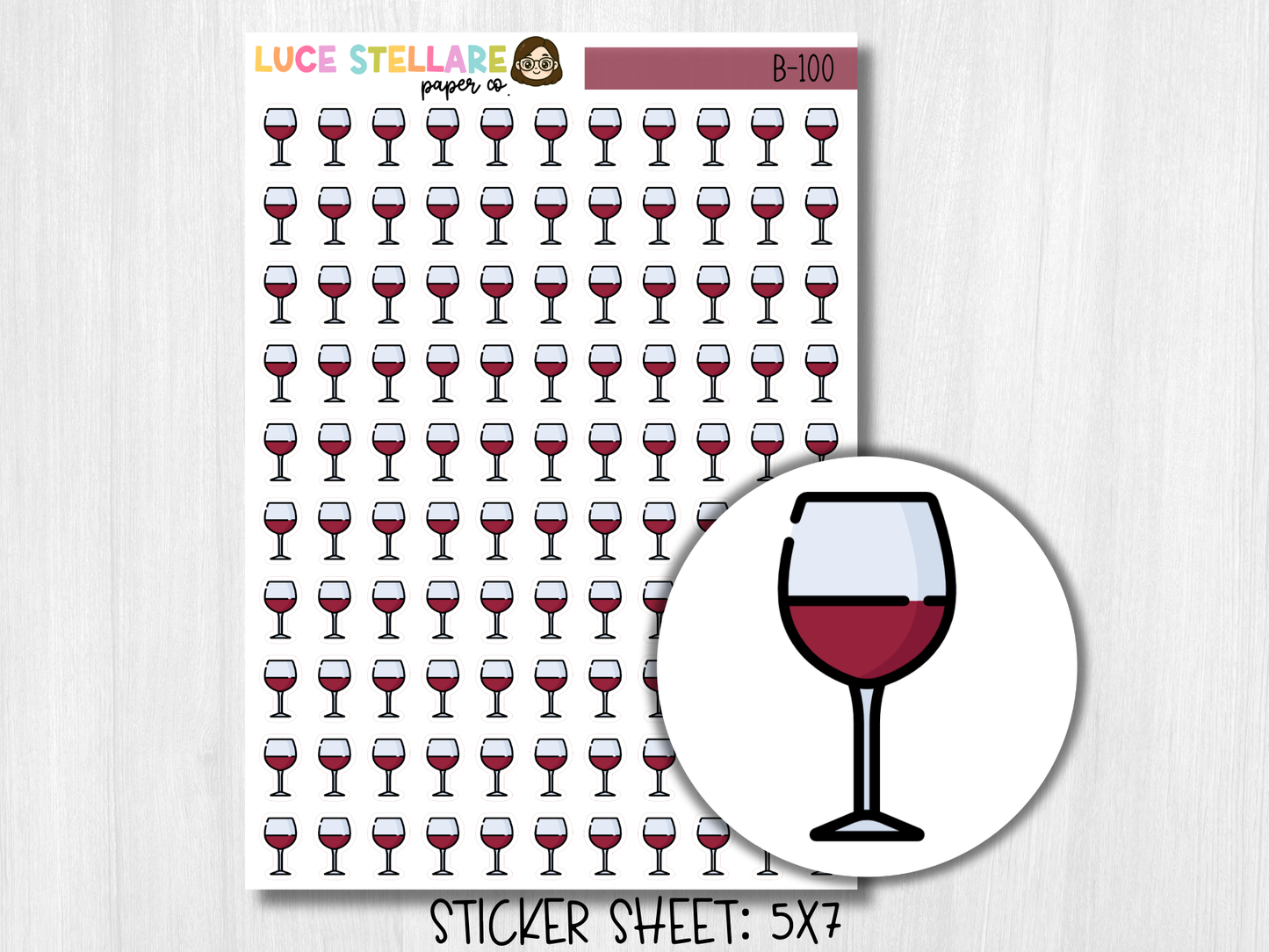 Wine Icon Stickers/ B-100