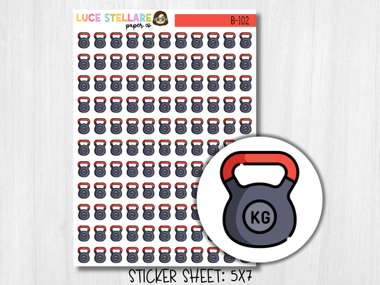 Kettlebell Planner Stickers /  B-102