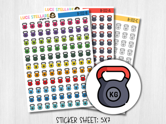 Kettlebell Icon Planner Stickers /  B-102