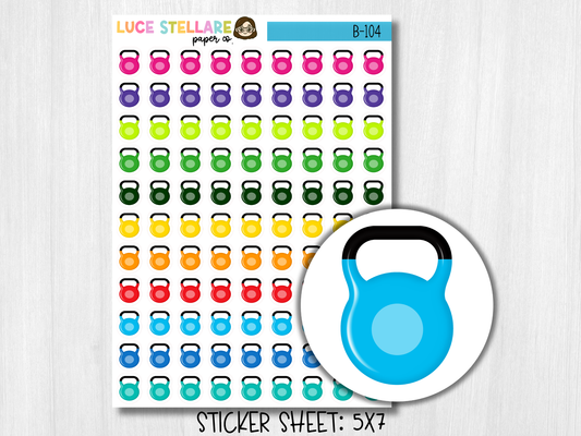 Kettlebell Planner Stickers /  B-104