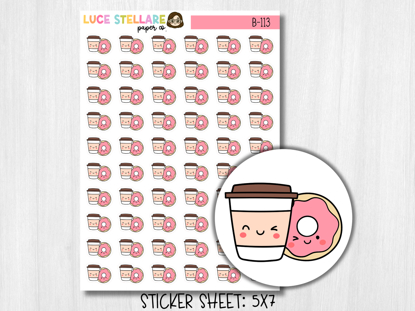 Coffee and Donuts Planner Stickers / B-113