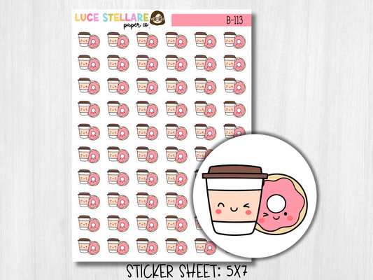 Coffee and Donuts Planner Stickers / B-113