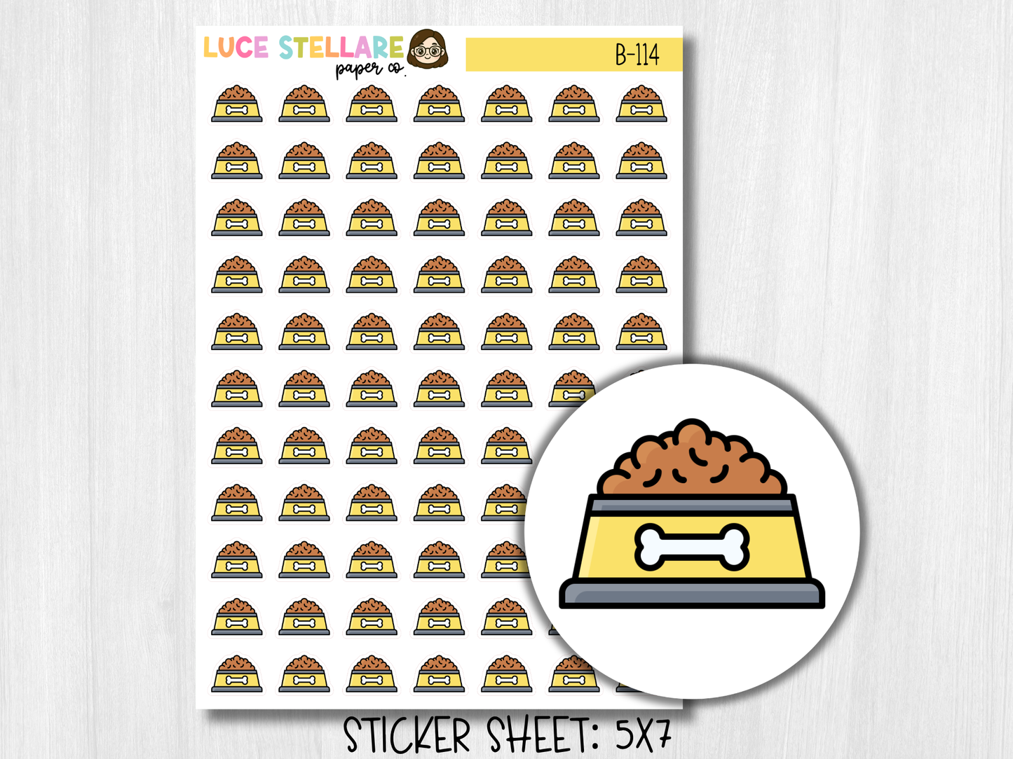 Dog Bowl Planner Stickers / B-114