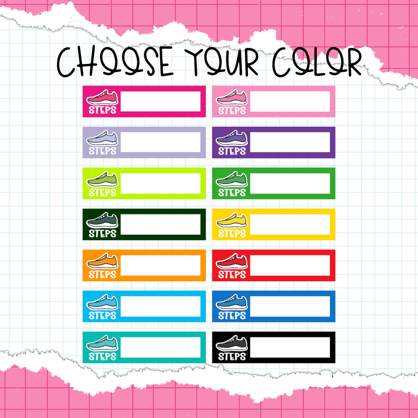 Step Tracker Planner Stickers /  B-463