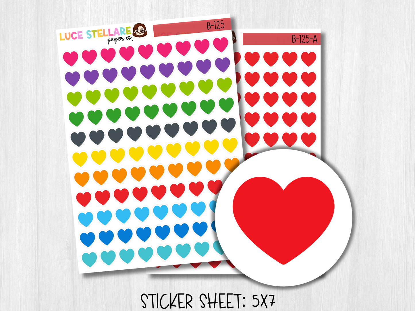 Hearts Planner Stickers / B-125
