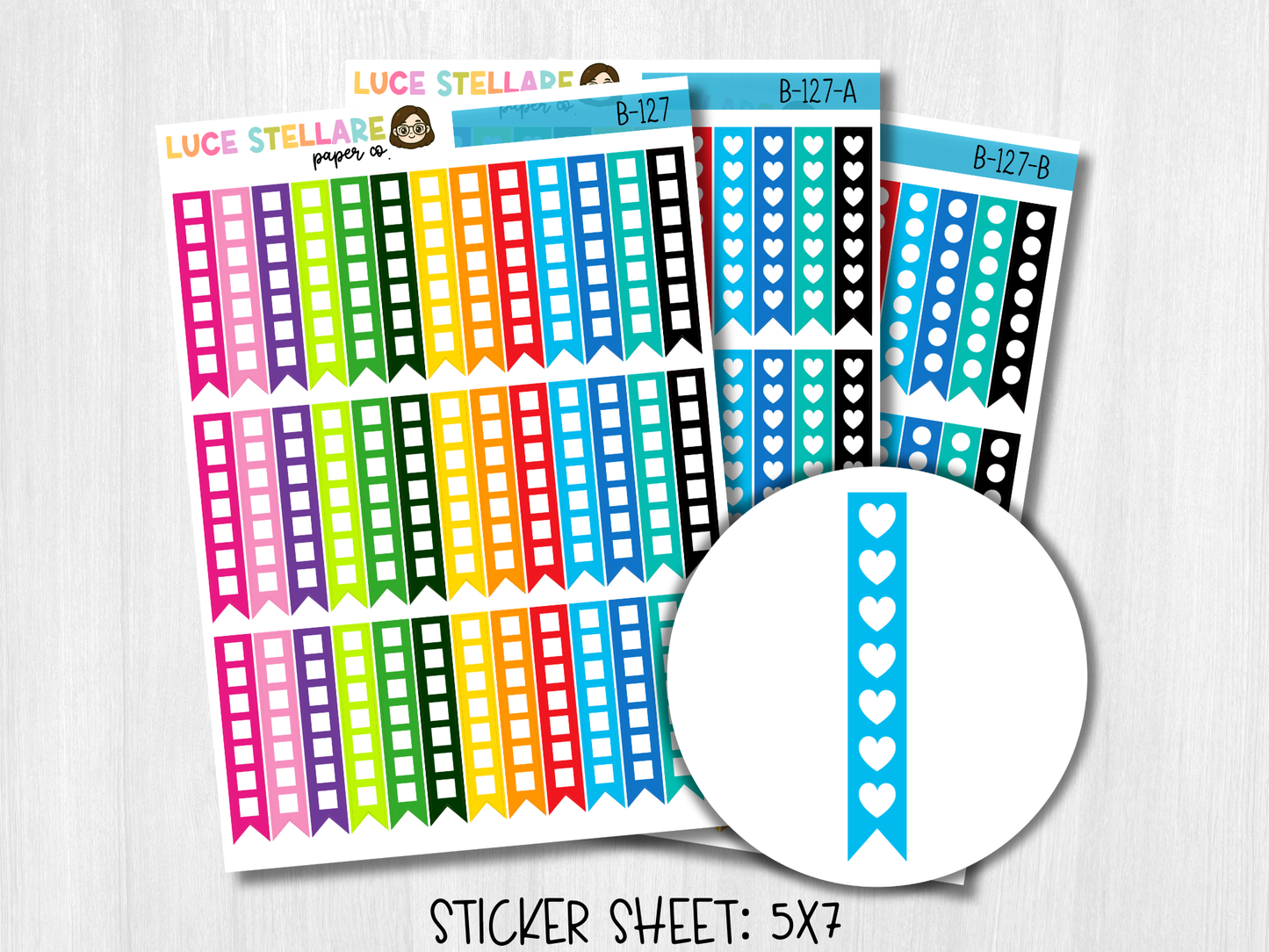 Checklist Strip Planner Stickers / B-127