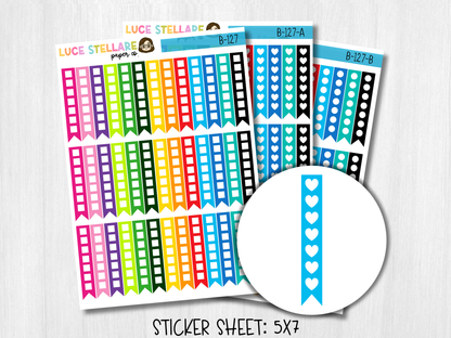 Checklist Strip Planner Stickers / B-127
