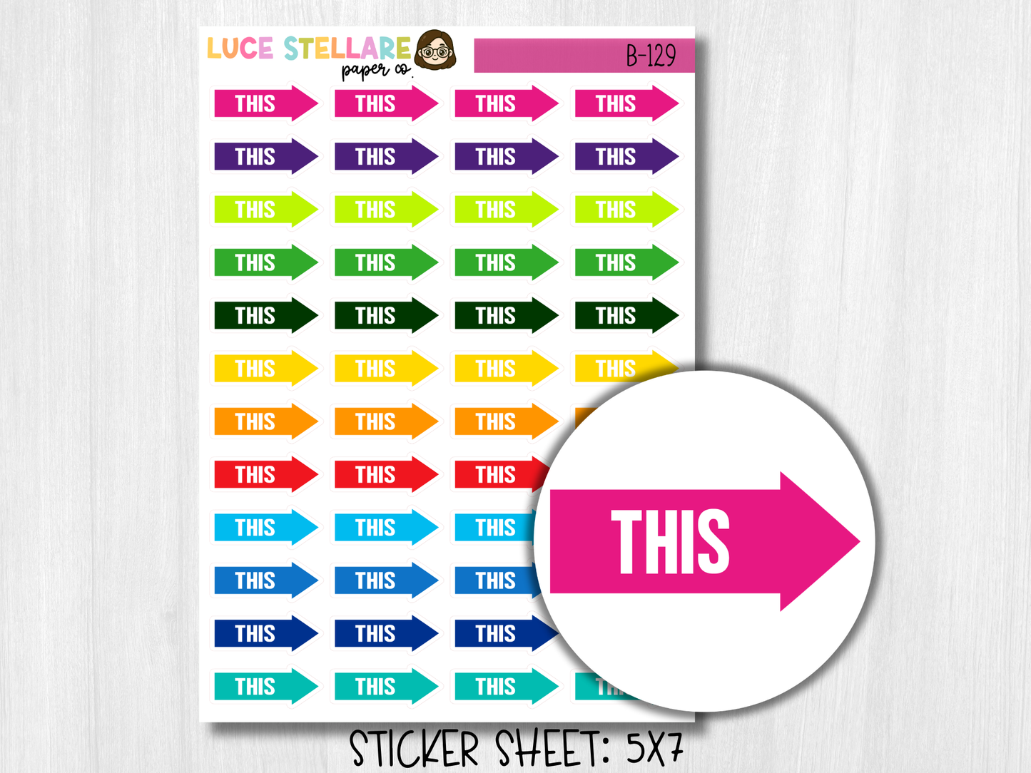 This Arrow Planner Stickers / B-129
