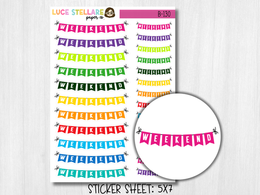Weekend Banner Planner Stickers / B-130