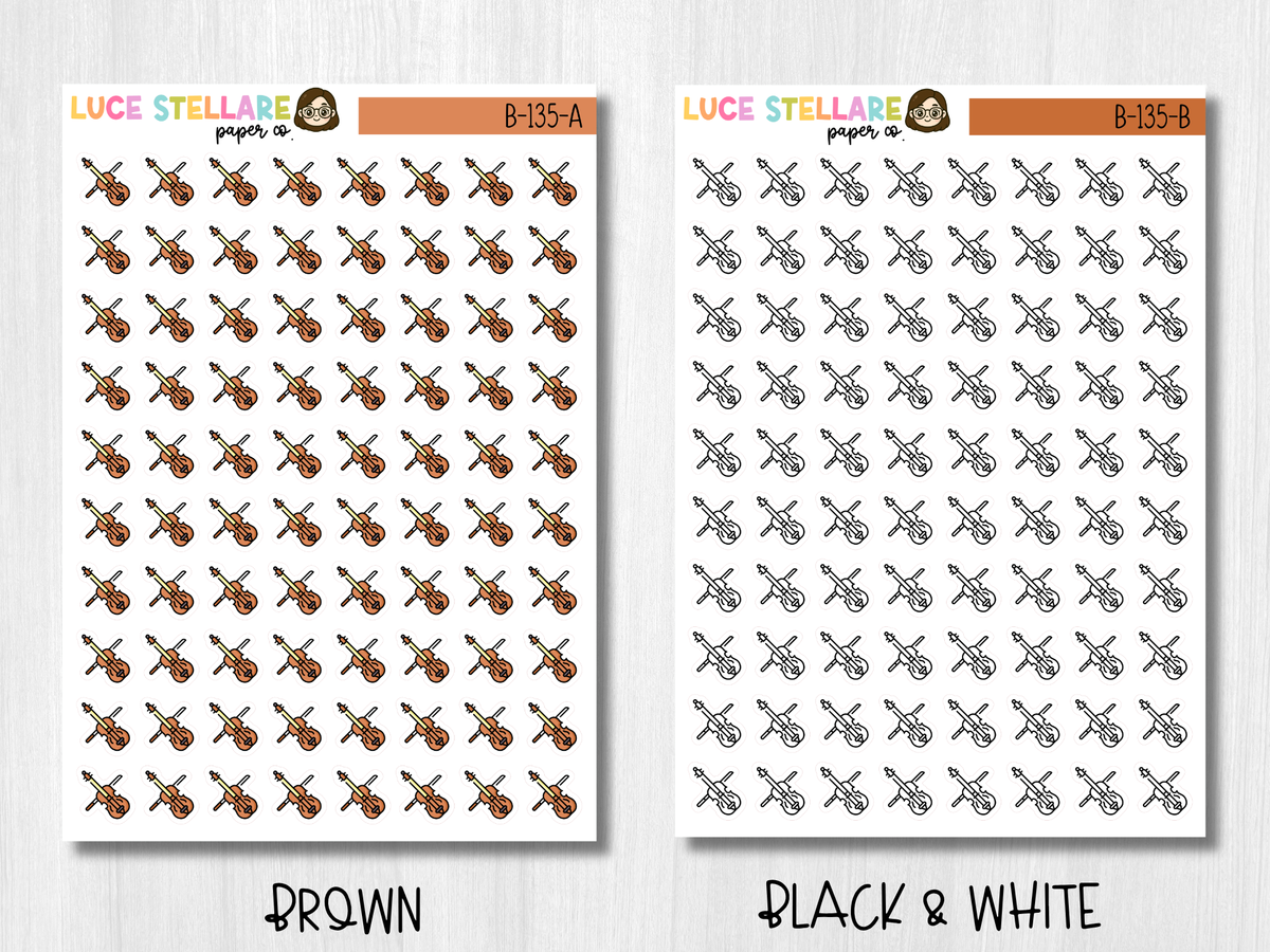 Violin Icon Planner Stickers / B-135