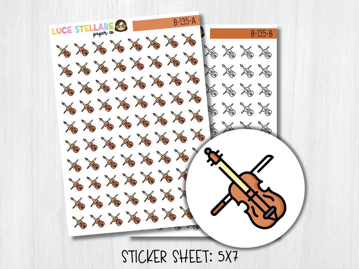 Violin Icon Planner Stickers / B-135