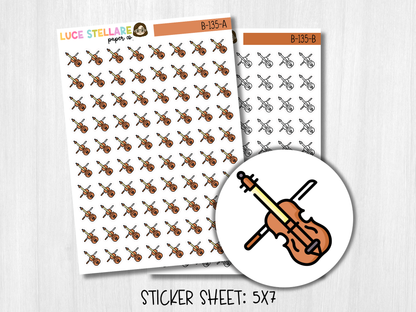 Violin Icon Planner Stickers / B-135