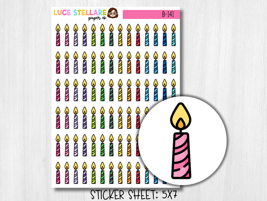 Birthday Candles Planner Stickers / B-141
