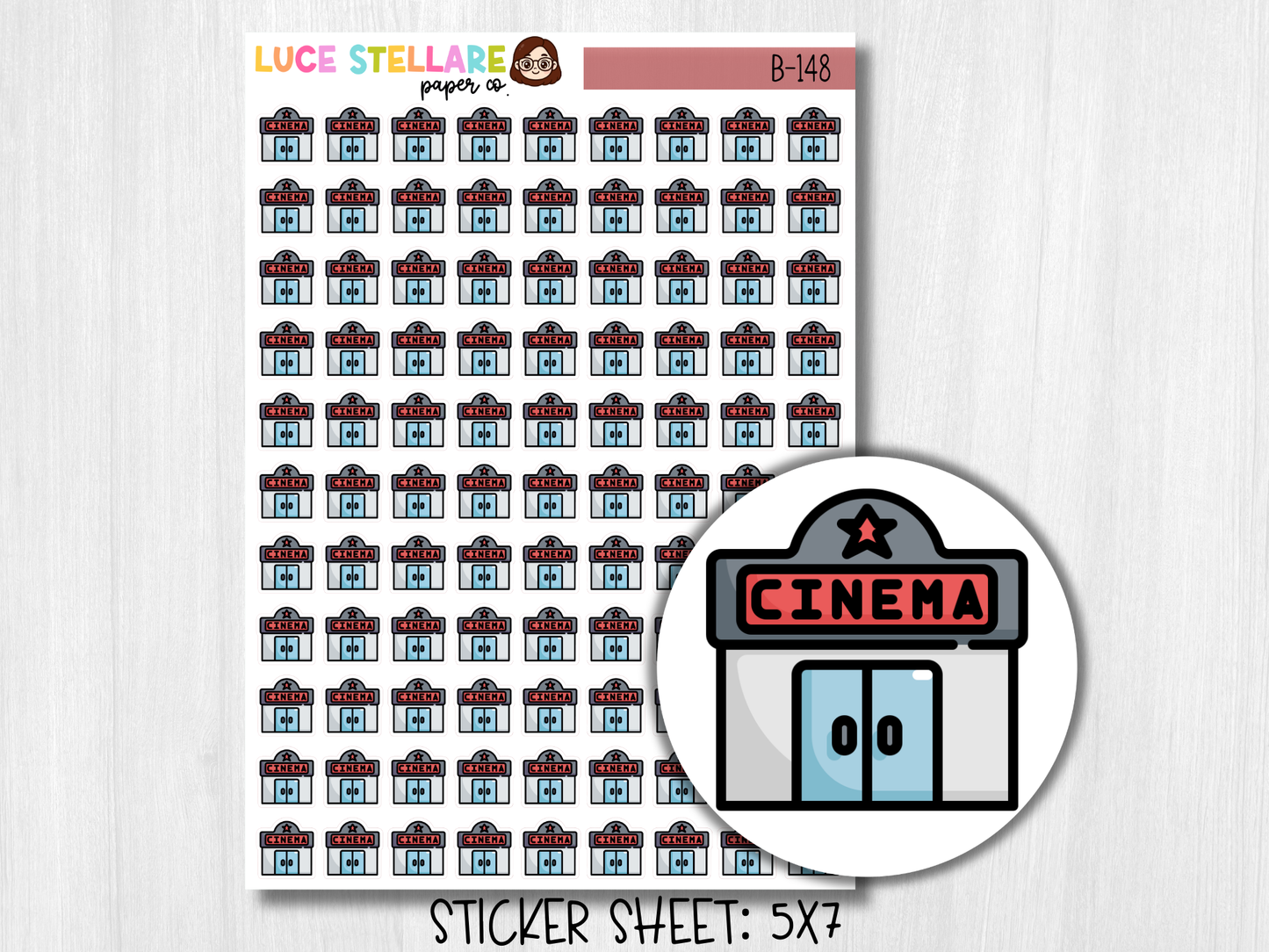 Movie Theater Planner Stickers / B-148