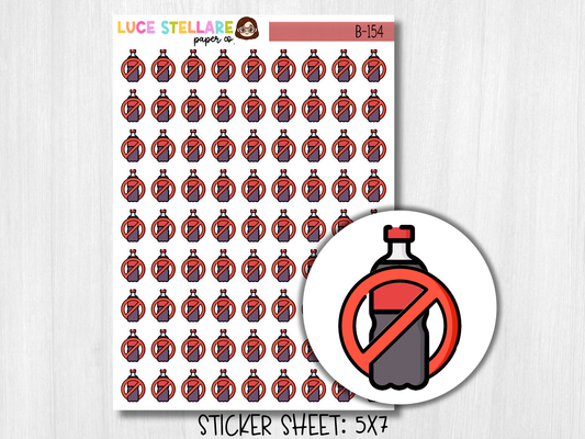 No Soda Tracker Planner Stickers / B-154