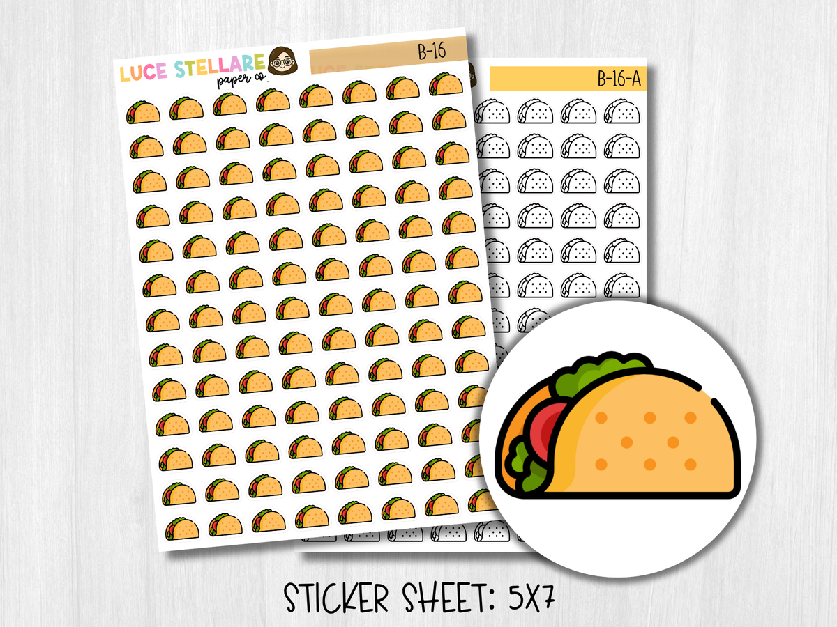 Taco Icon Planner Stickers / B-16
