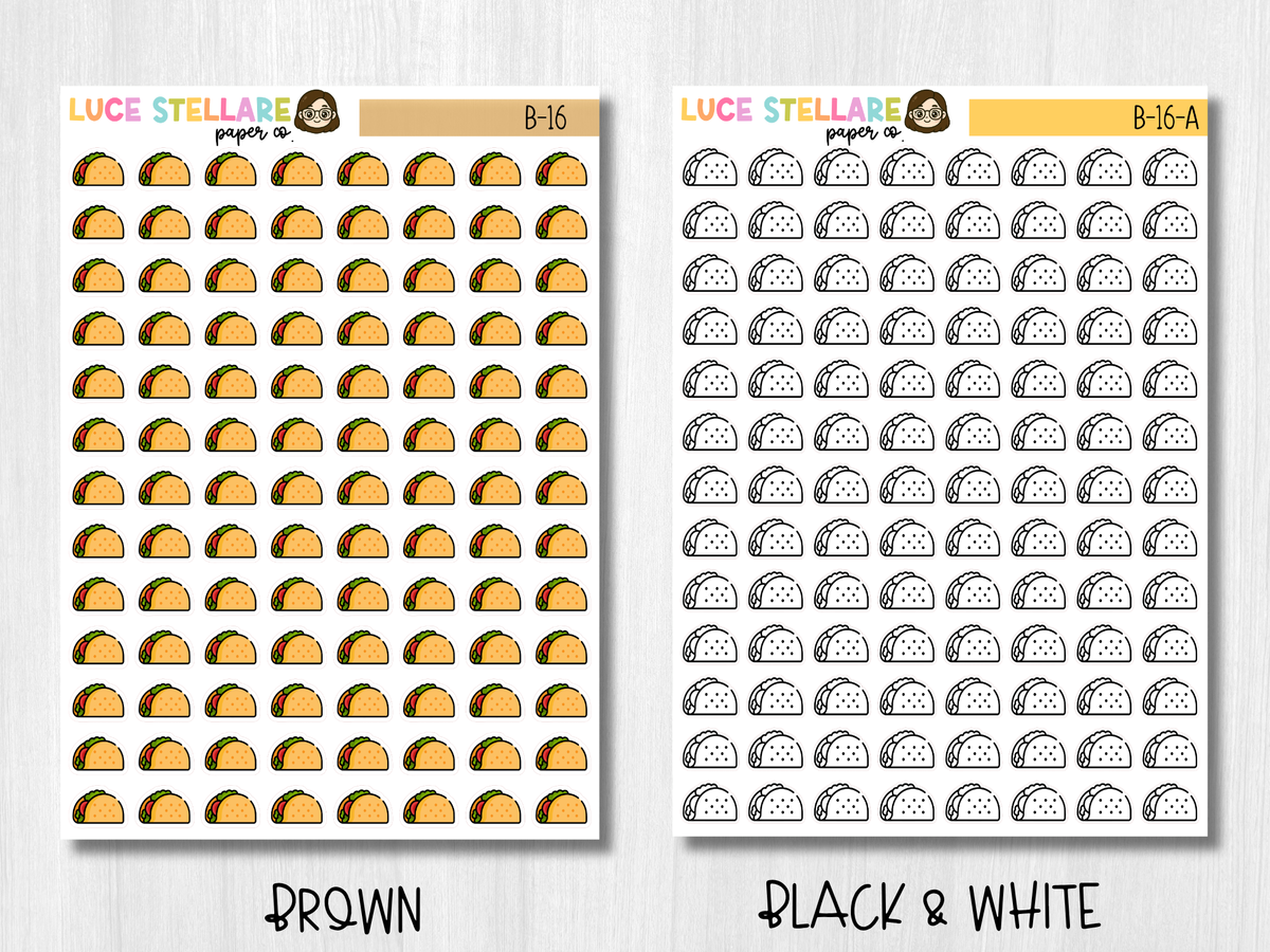 Taco Icon Planner Stickers / B-16