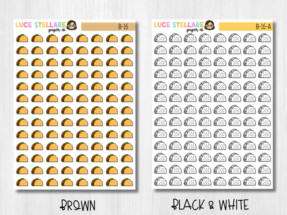 Taco Icon Planner Stickers / B-16