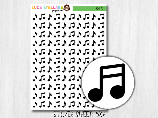 Music Notes Planner Stickers / B-172