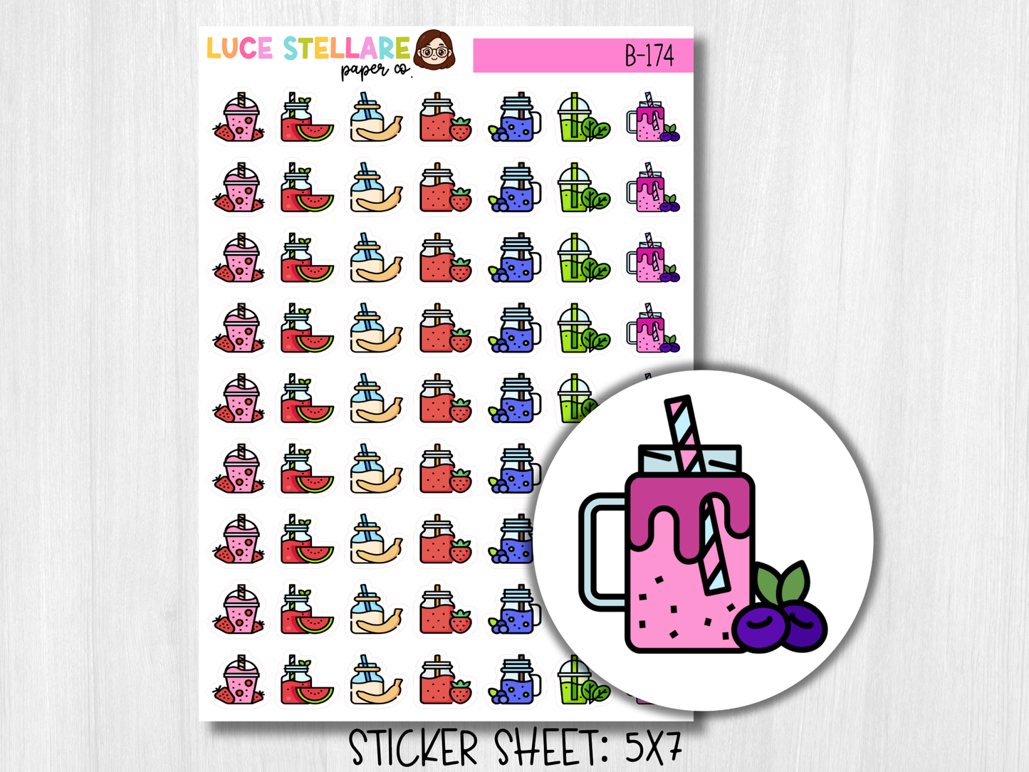 Smoothie Planner Stickers / B-174