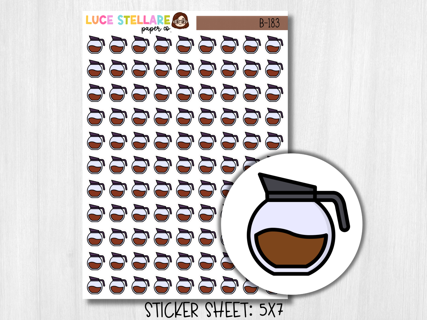 Coffee Pot Planner Stickers / B-183