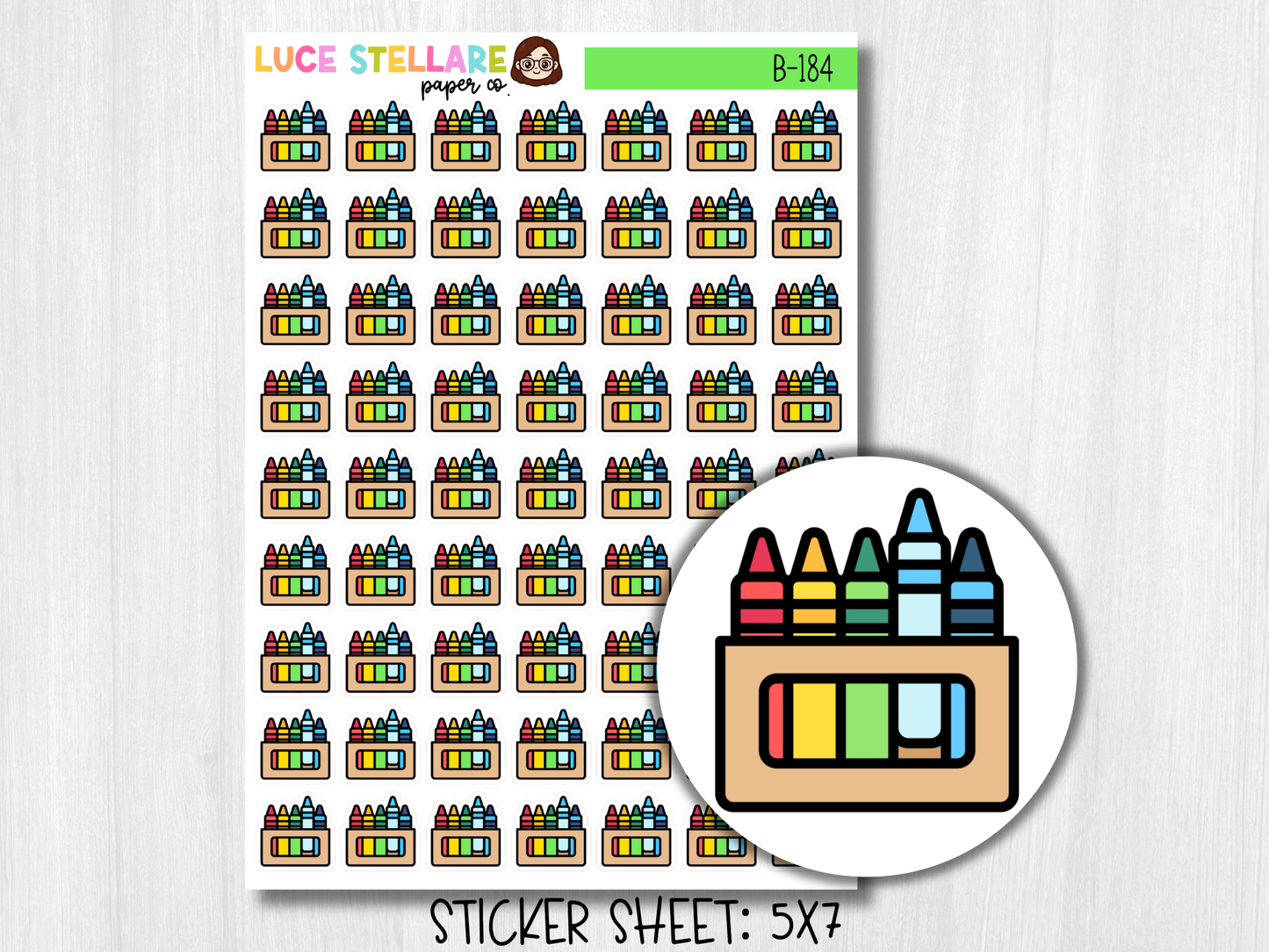 Crayon Box Planner Stickers / B-184
