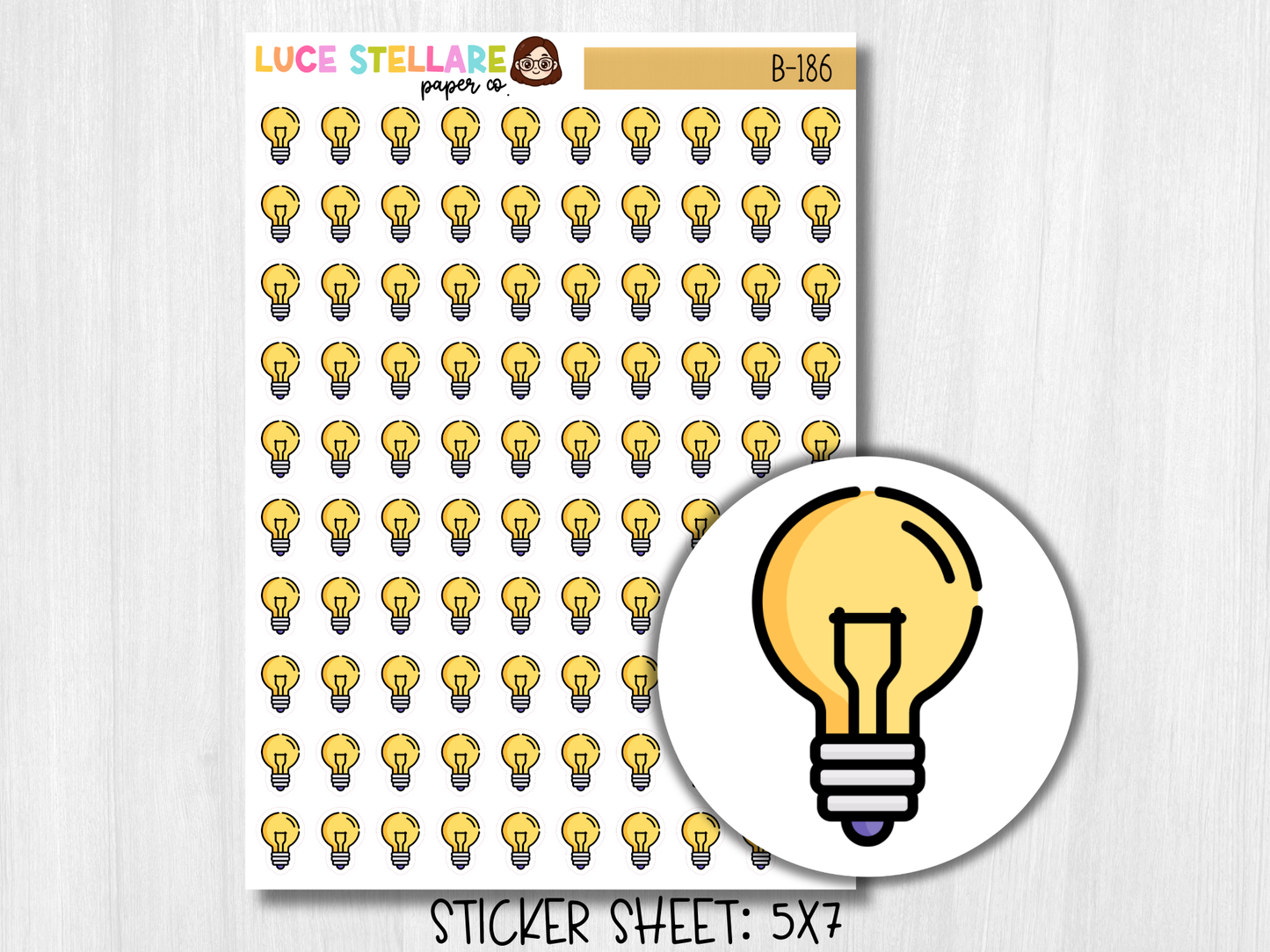 Lightbulb Planner Stickers / B-186