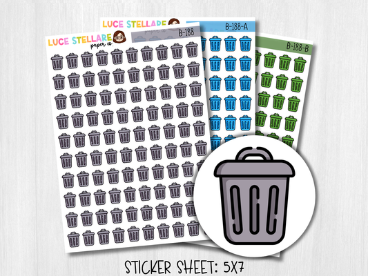 Trash Day Reminder Planner Stickers / B-188