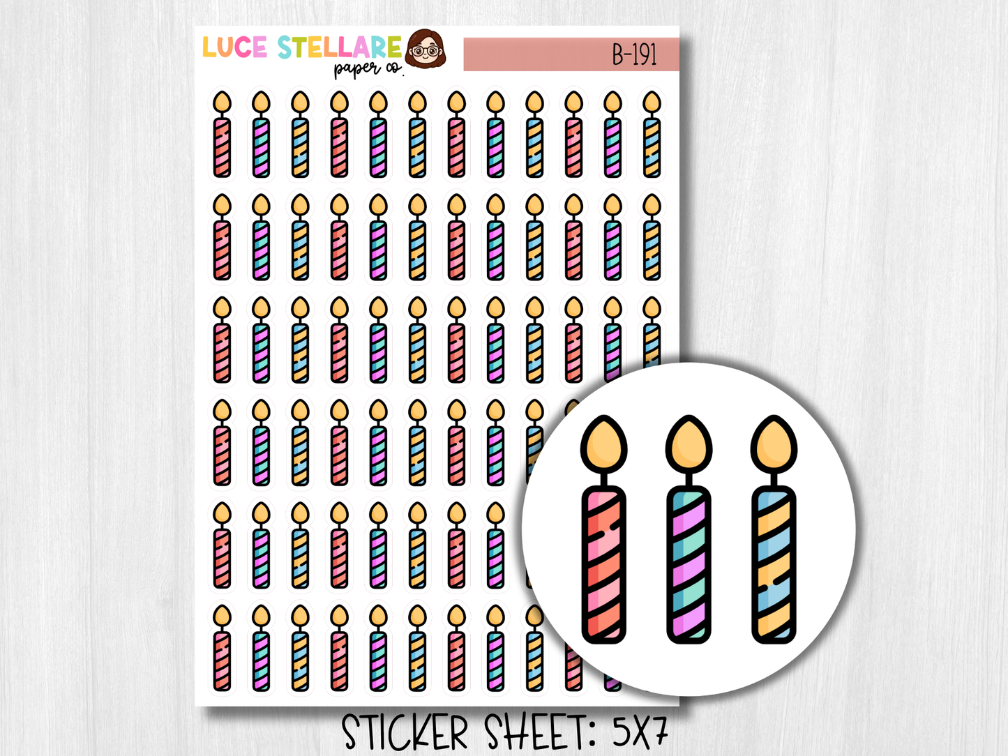 Birthday Candles Planner Stickers / B-191