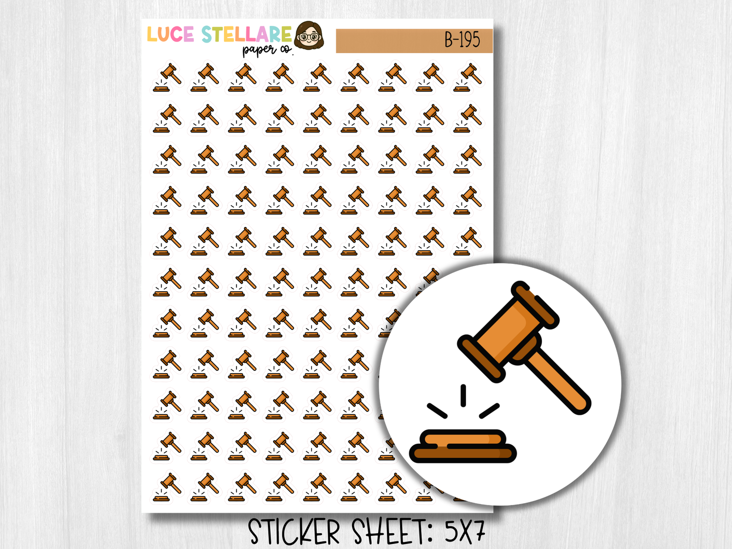 Gavel Planner Stickers / B-195