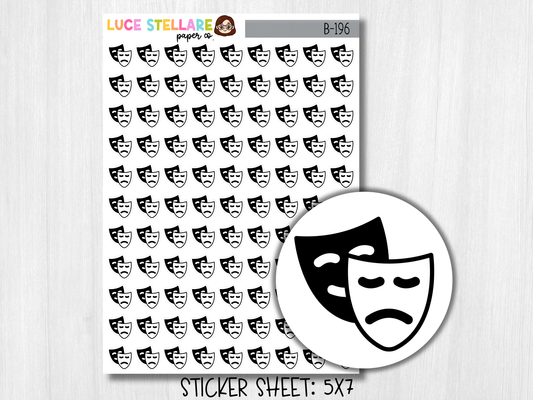 Theater Mask Planner Stickers / B-196