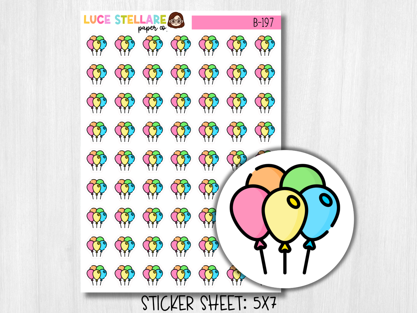 Balloons Planner Stickers / B-197