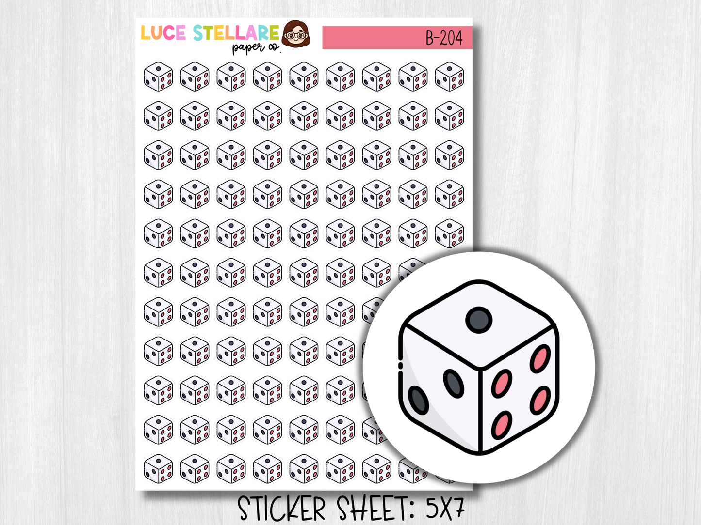 Dice Planner Stickers / B-204