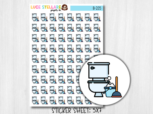 Clean Toilet Planner Stickers / B-205