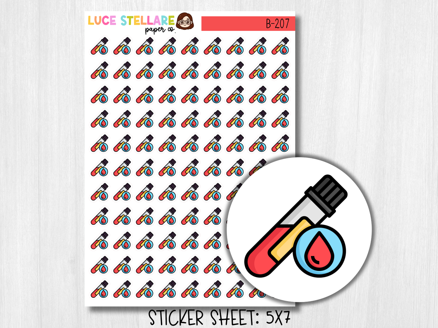 Blood Vial Planner Stickers / B-207