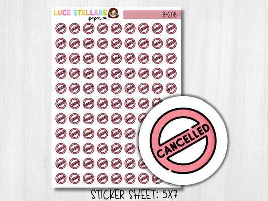 Cancelled Circles Planner Stickers / B-208