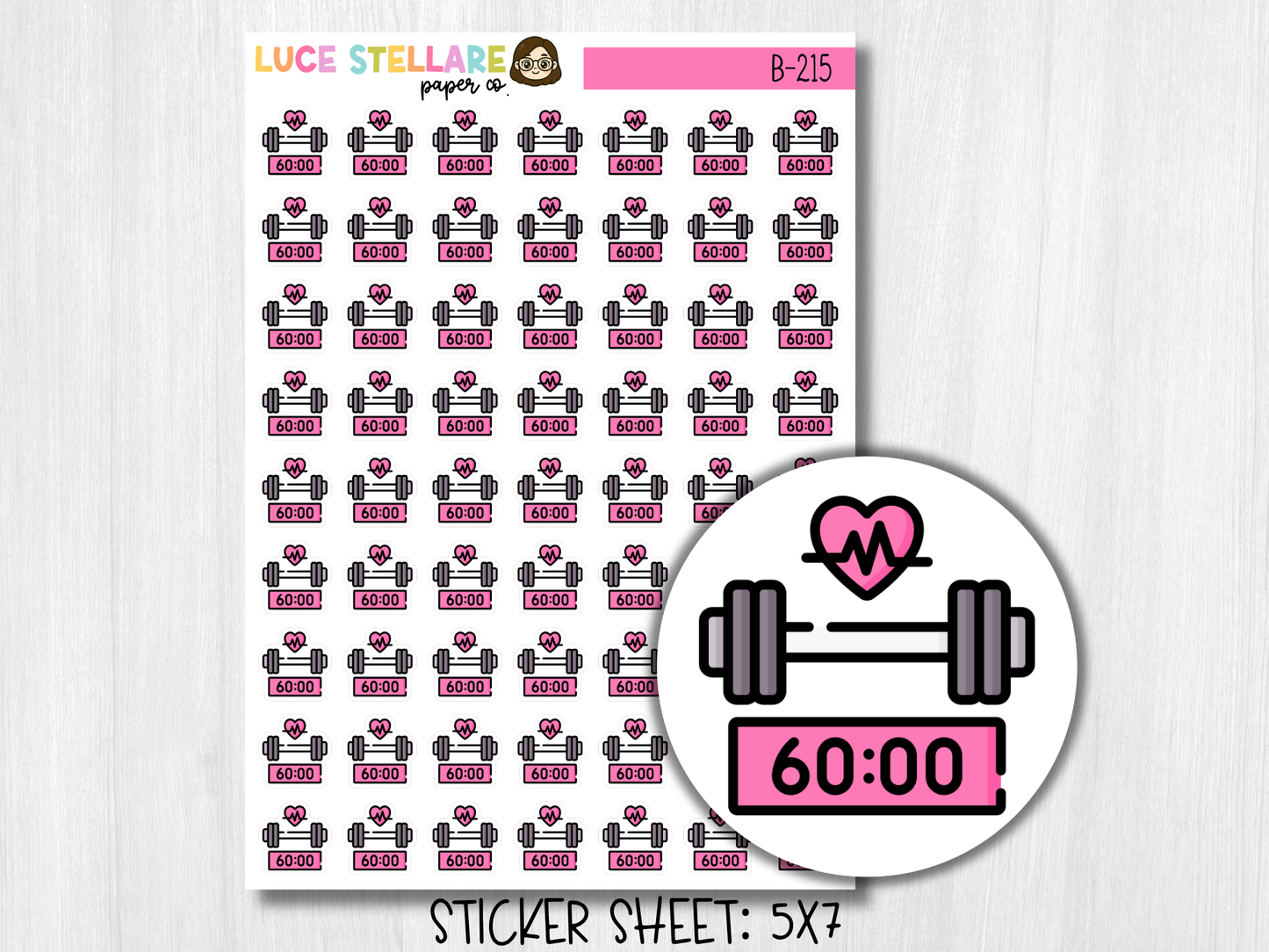 One Hour Workout Planner Stickers / B-215