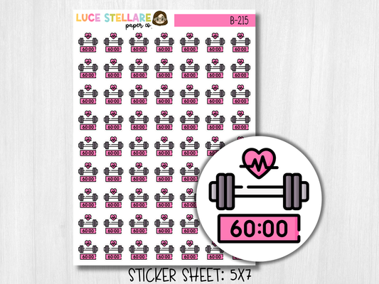 One Hour Workout Planner Stickers / B-215